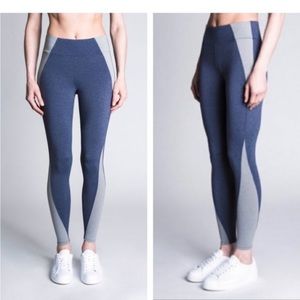 Heroine sport thread leggings in denim ash luxury sport bottoms blue + gray Sz S